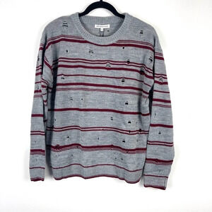 NEW Heartloom Distressed Striped Crewneck Sweater Size Small
